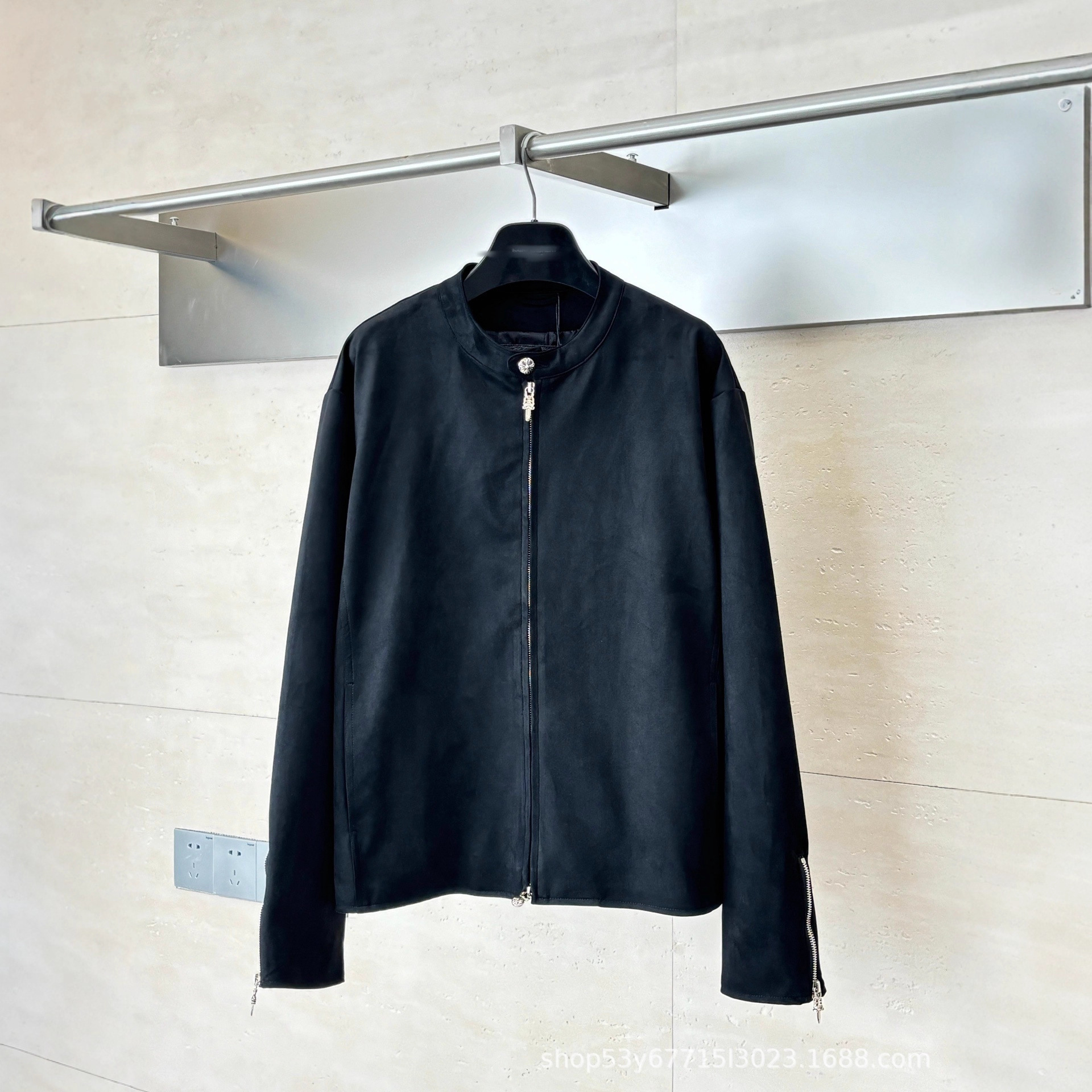 High Version Ch Home 25 Autumn and Winter 925 Silver-Plated Hardware Buckle Mixed Sheepskin Suede Jacket Jacket for Men and Women