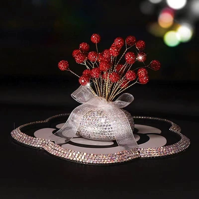 Other Automotive Interior Supplies, hot-selling diamond-embedded aromatherapy starry - red-camellia-diamond-pad