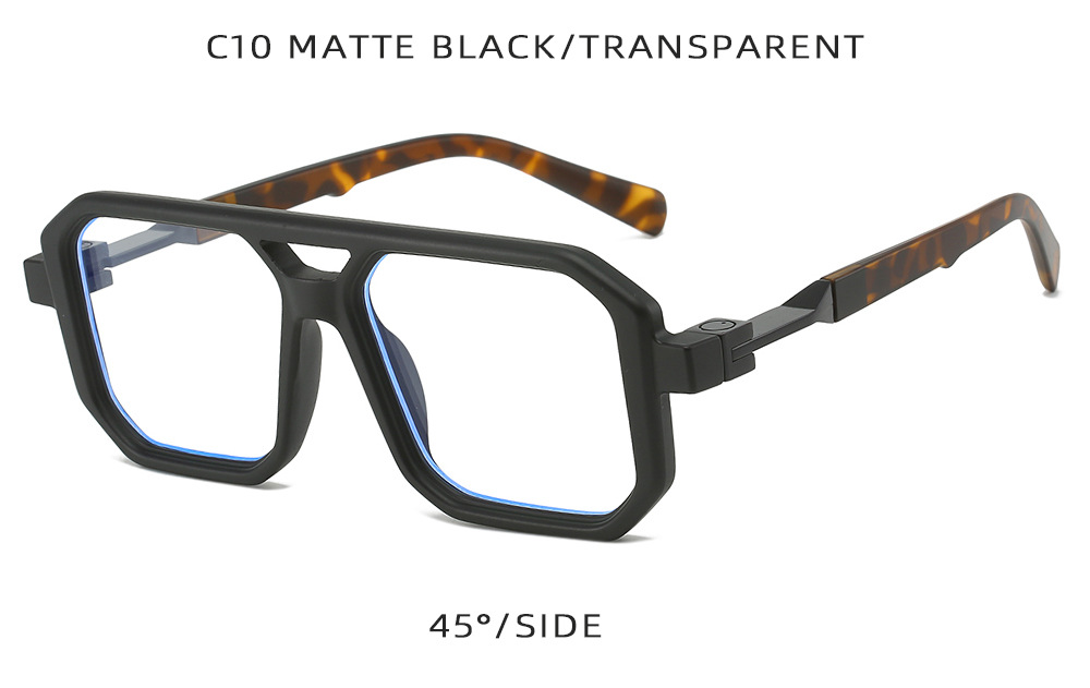 Retro Color Block Pc Square Full Frame Men's Sunglasses display picture 15