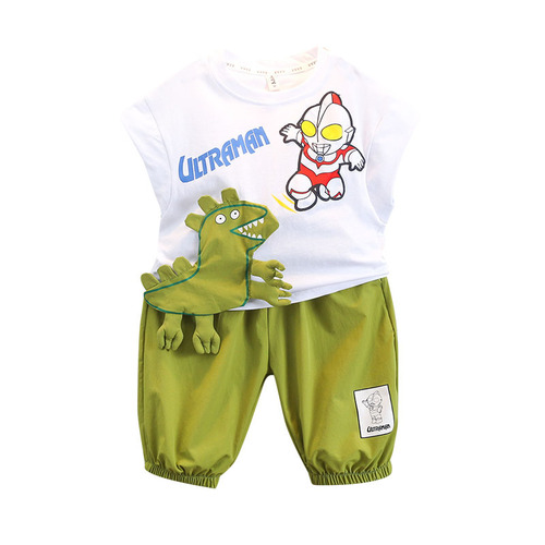 Kamen Rider clothes boys' set summer stylish new children sleeveless cool baby internet celebrity sports fashion children's clothing 