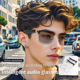 Smart Glasses Auto Color Change Lens Touch Control Built Cross-Border