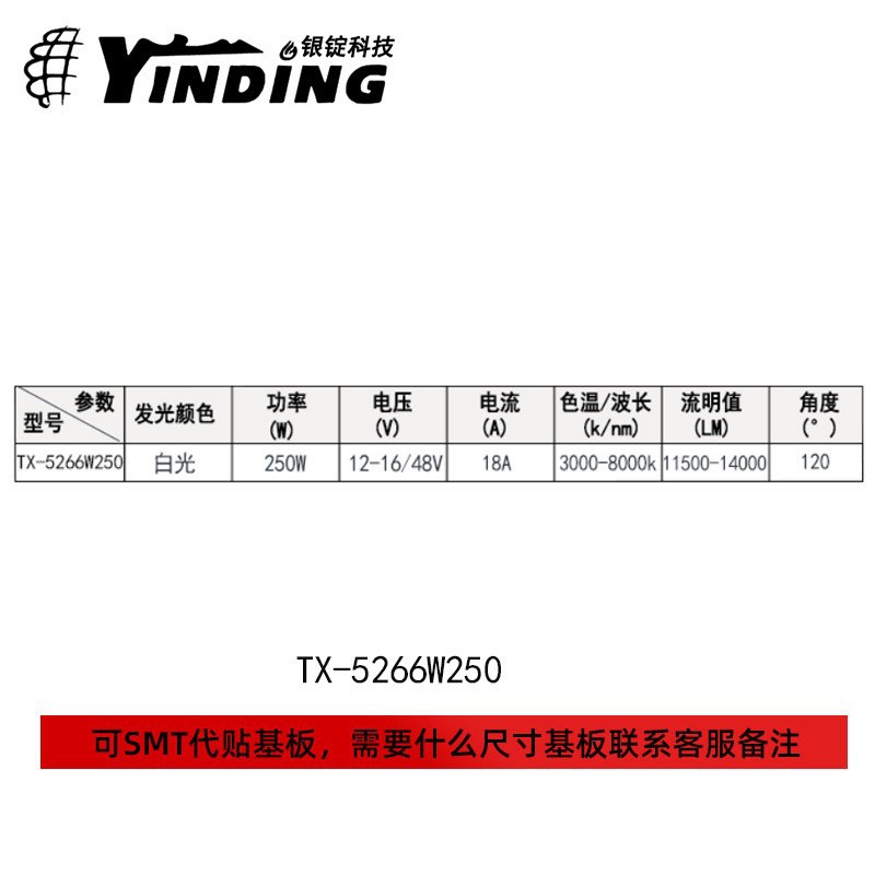 ���Ҷ��Ʒ�LUMINUS���� TX-5266W250����250W��̨�ƴ���LED����