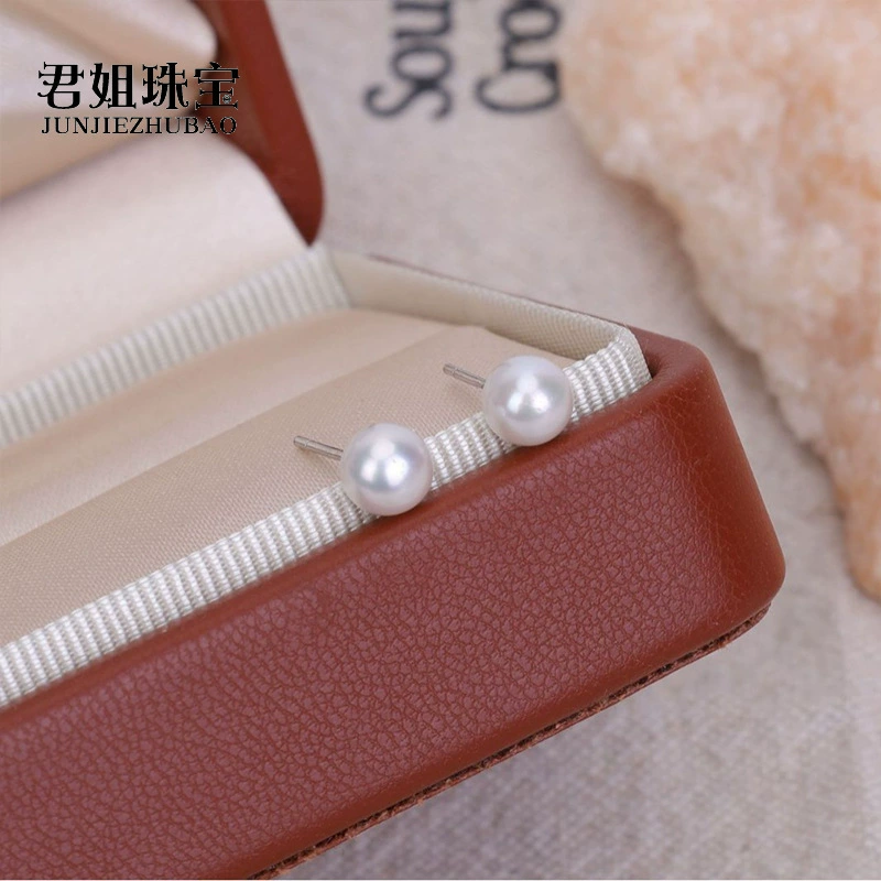 Аврора Натуральные пресноводные жемчужные серьги S925 Серебряные аксессуары Серьги Мори Паровые булочки Темперамент Простые серьги
