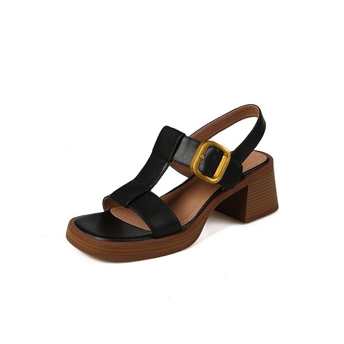 Vintage Chunky Heel Sandals For Women With Square Toe And Platform_voghion.com