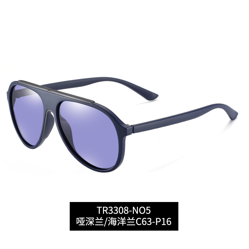 Venta al por mayor nuevo TR de dos colores gafas de sol polarizadas de los hombres al aire libre ciclismo gafas de sol 3308 moda gran marco gafas de sol