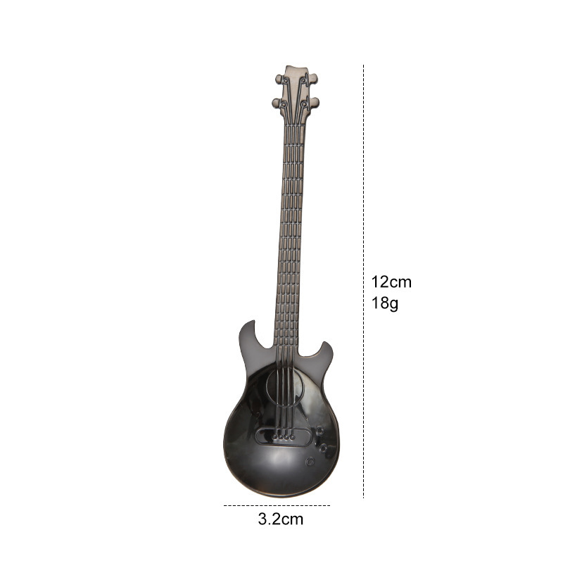 304ステンレスギタースプーンコーヒー攪拌スプーンギタースタイルフレッシュデザートスプーンプレゼント卸売り|undefined