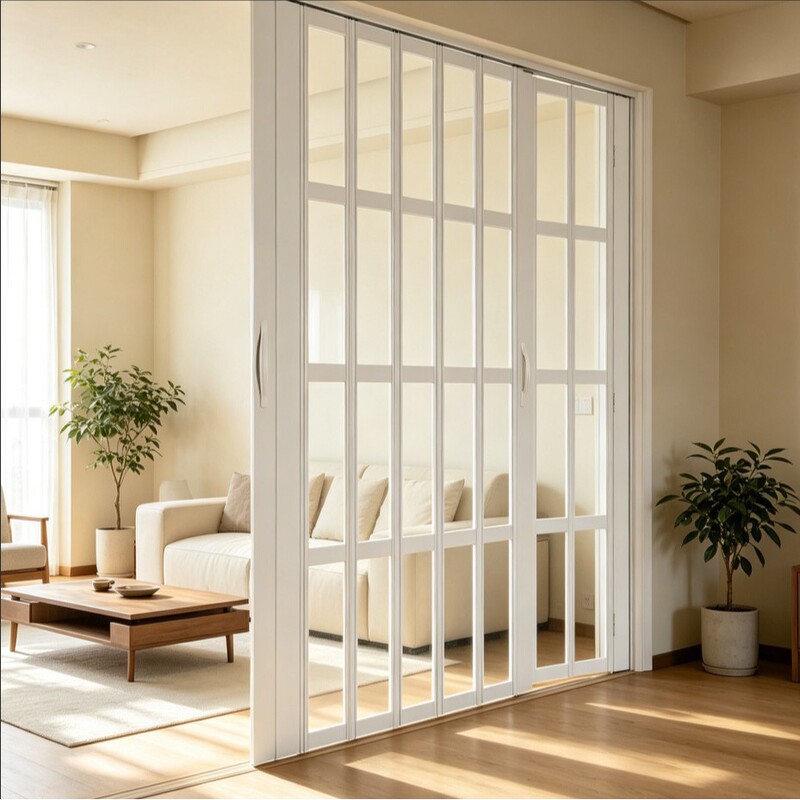 Cross-border aluminum alloy folding door for open kitchen, gas room curtain sliding door, bathroom toilet door, partition sliding door