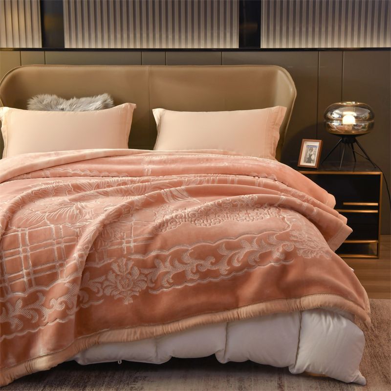 轻奢纯色2米澳洲仿皮毛毯双人拉舍尔云毯冬季加厚保暖床单垫毯子