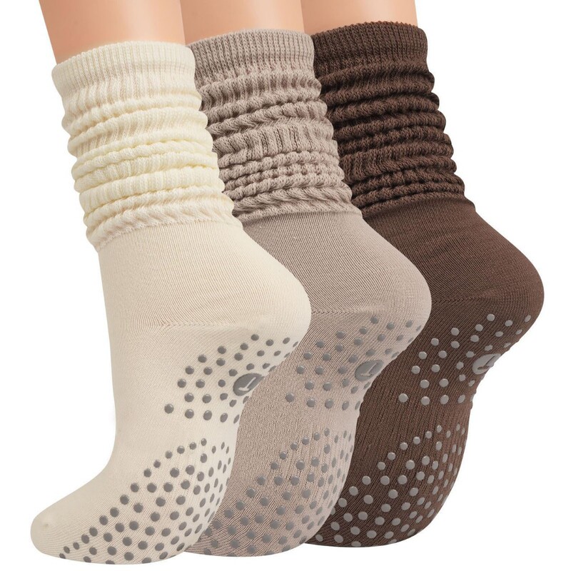 Cross-Border Socks with Anti-Slip Grip, Pilates Sports Socks, Silicone Floor Socks, Mid-Length Socks, High-Tube Socks, Slouch Socks