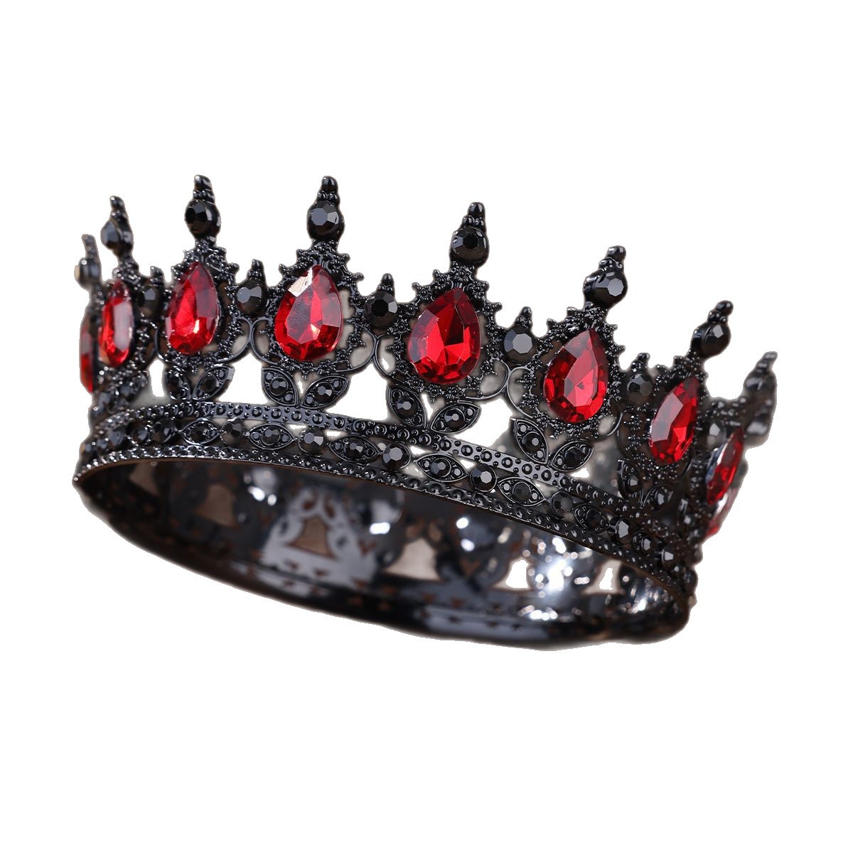 Cabecería de corona oscura corona de diamante negro adornos de pelo Halloween Día de los Muertos vestidos accesorios de estilo