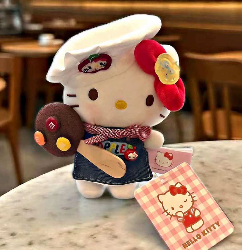 Plush Keychain (Hello Kitty) — Classic Backpack Pendant, Assorted Outfit Styles, 12 cm