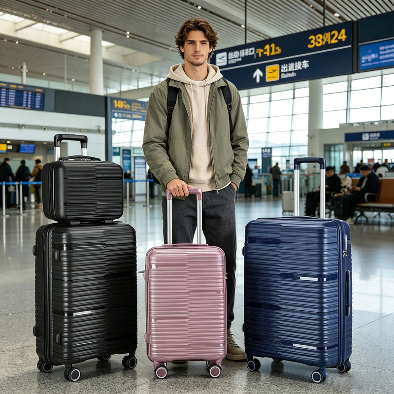 Pp Material Three-Piece Luggage Set, Export Zipper Suitcase, Carry-On Travel Suitcase, Custom-Made Password Lock Trolley Luggage Manufacturer Pp Material Three-Piece Luggage Set, Export Zipper Suitcase, Carry-On Travel Suitcase, Custom-Made Password Lock Trolley Luggage Manufacturer