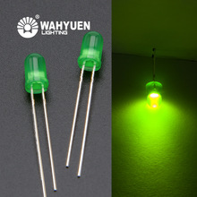 LED灯珠直插式5mm长脚绿发普通绿光 f5高亮发光二极管厂家定·制