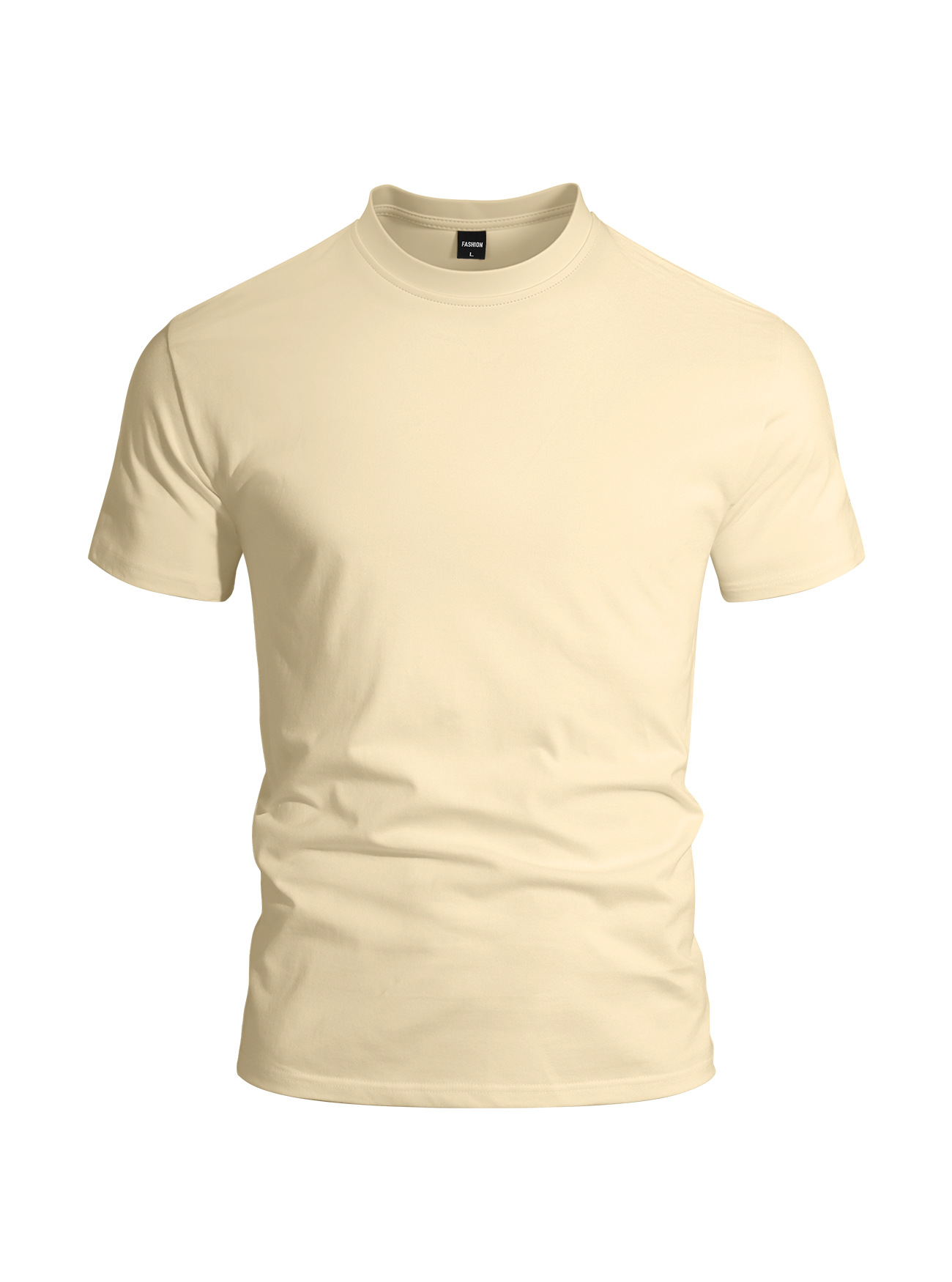 Estación independiente transfronteriza Europa y Estados Unidos hombre marca de moda tela de sudor de color sólido Henry cuello grande camiseta deportiva de manga corta de comercio exterior