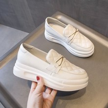 2021春季新款松糕厚底增高小白鞋女休闲懒人一脚蹬豆豆鞋浅口单鞋