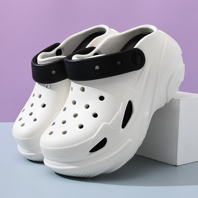 Women's Summer Platform Cropped Slippers EVA Breathable Closed Toe Height Increasing Sandals Durable Odor Free_vogvips.com
