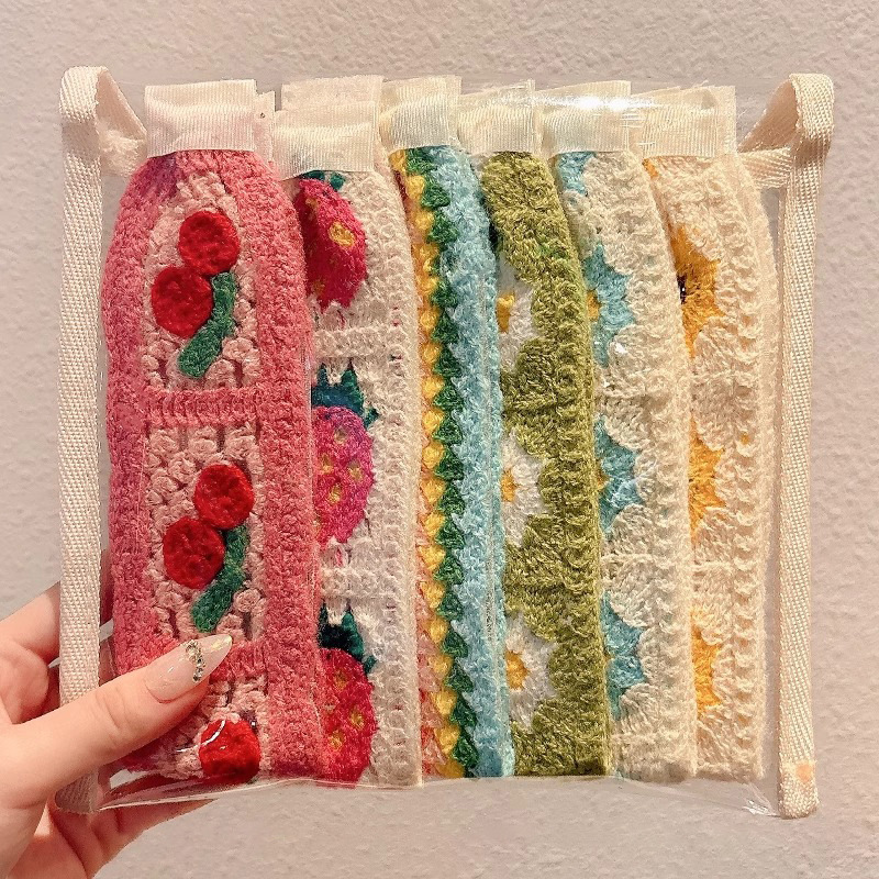 Flor francesa de punto velcro cinta de cabello para adultos fresa de cabello acabado artefacto de la niña cabello fija banda de cabello tocado