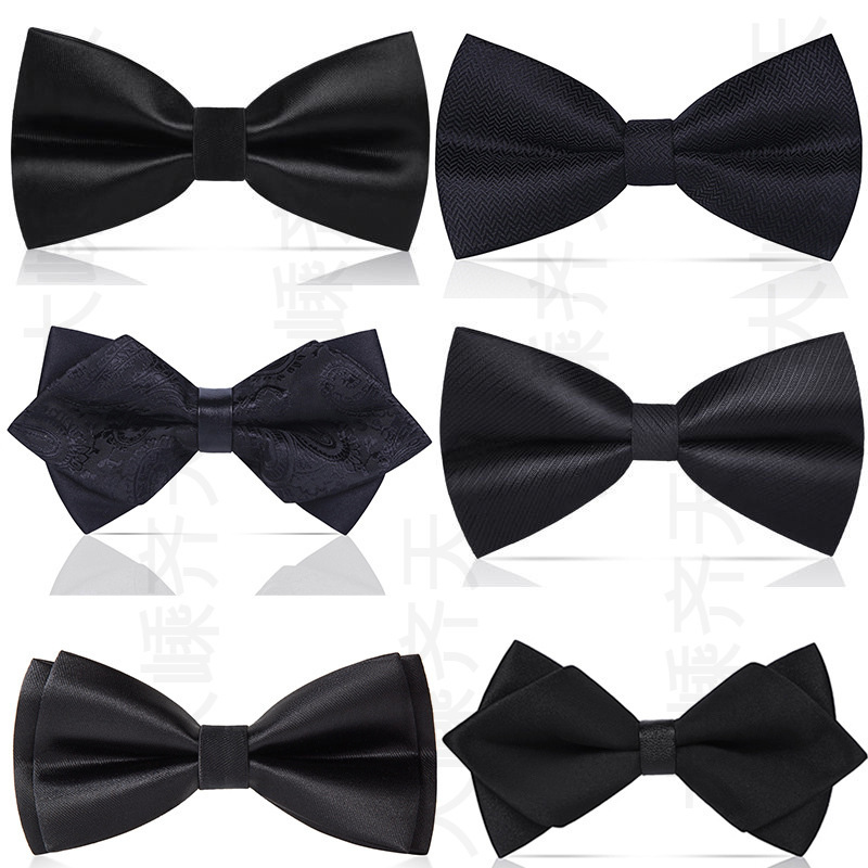 Fashion Men's Black White Tie Dress Business Banquet Groom Wedding Wedding Dress Bow Best Man Fashion