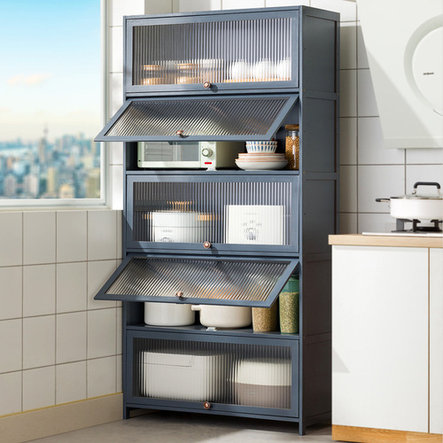 Kitchen storage cabinet, multi-layer standing shelf, household multi-functional bowl cabinet, microwave oven pot rack