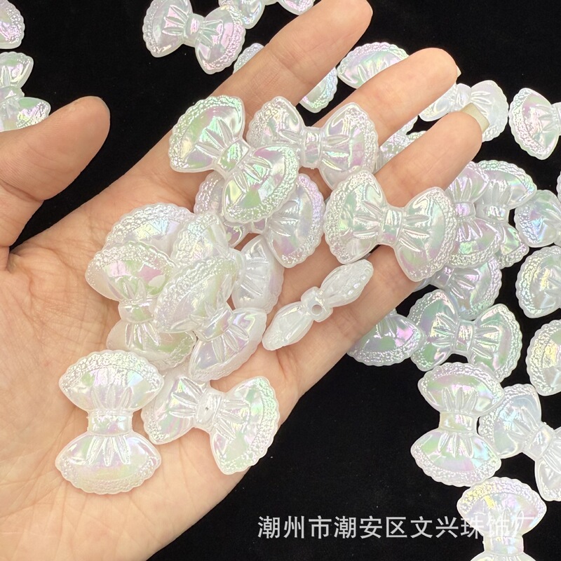 Color-Plated Lace Ballet Bow Tie DIY Bracelet Mobile Phone Chain Car Hanging Jewelry Beaded Accessories Popular Live Broadcast Wholesale