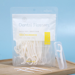 50 Boxed Dental Floss Sticks, Garden Line, Curved Handle Toothpicks, Slim and Smooth Toothpicks, 100 Bags of Dental Floss Sticks