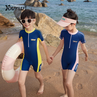 Children's Swimwear Boys and Girls Teenagers New Style one-piece Swimsuit Big Kids Professional Quick-drying Training Swimming suit