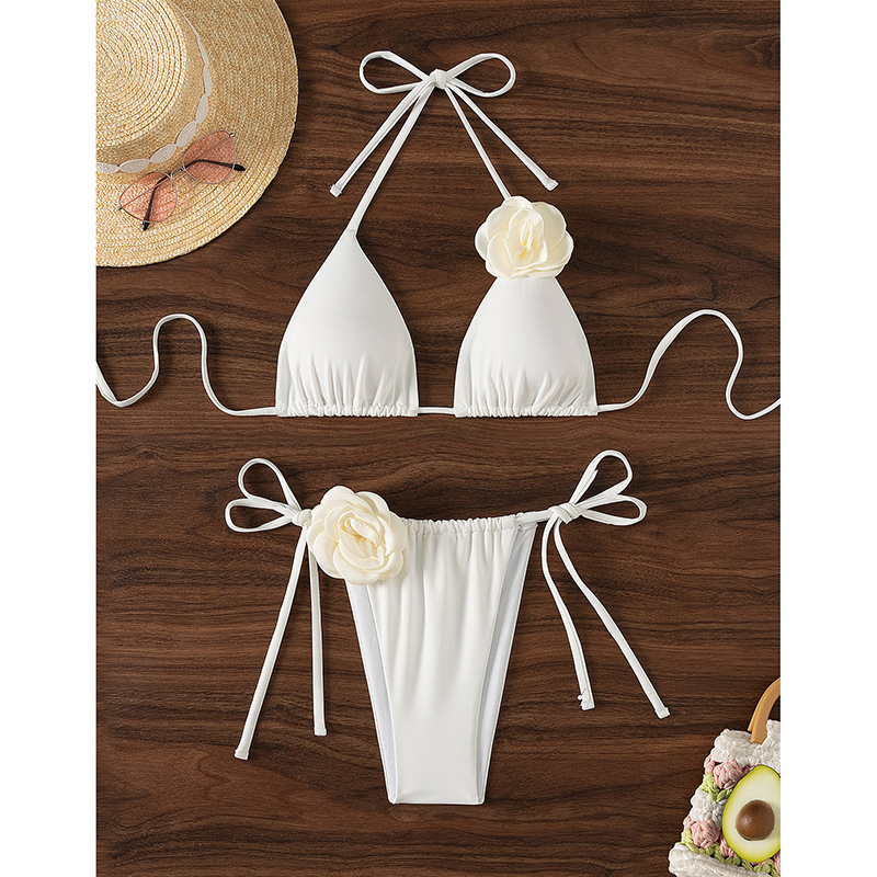 2025 nuevo Amazon Europa y América trajes de baño de flor tridimensionales de alta calidad bikini bikini de moda sexy