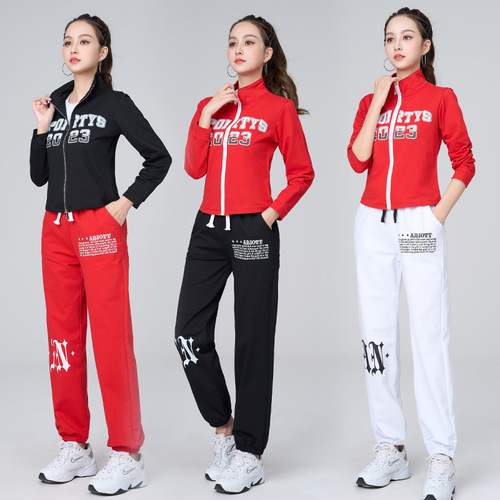 Spring and autumn square dance set new product ghost step dance aerobics sports leisure dance set women's cotton thick section 301