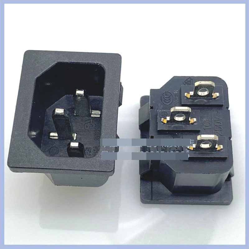 原装中讯品字卡入式插座AS-01 4.8大脚全铜CCC 认证 10A/250V