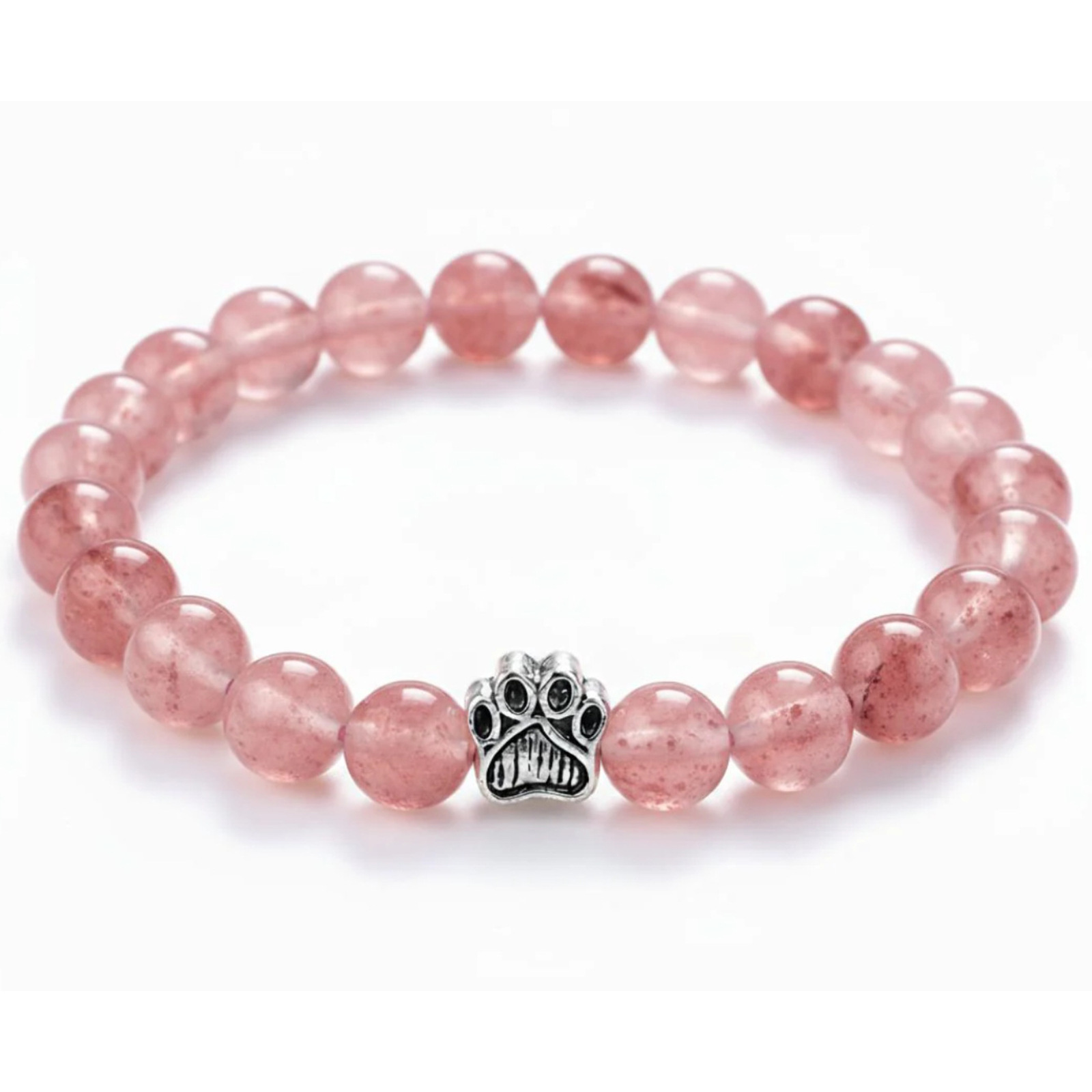 Cross-border AliExpress 8mm Dog Paw Print Beaded Bracelet White Pine Blue Pine Volcanic Stone Men's Bracelet
