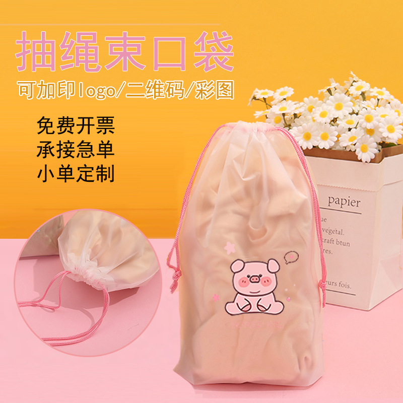 Spot CPE transparente esmerilado cordón bolsillo plástico zapatos de viaje almacenamiento bolsa de embalaje ropa calcetines bolsa