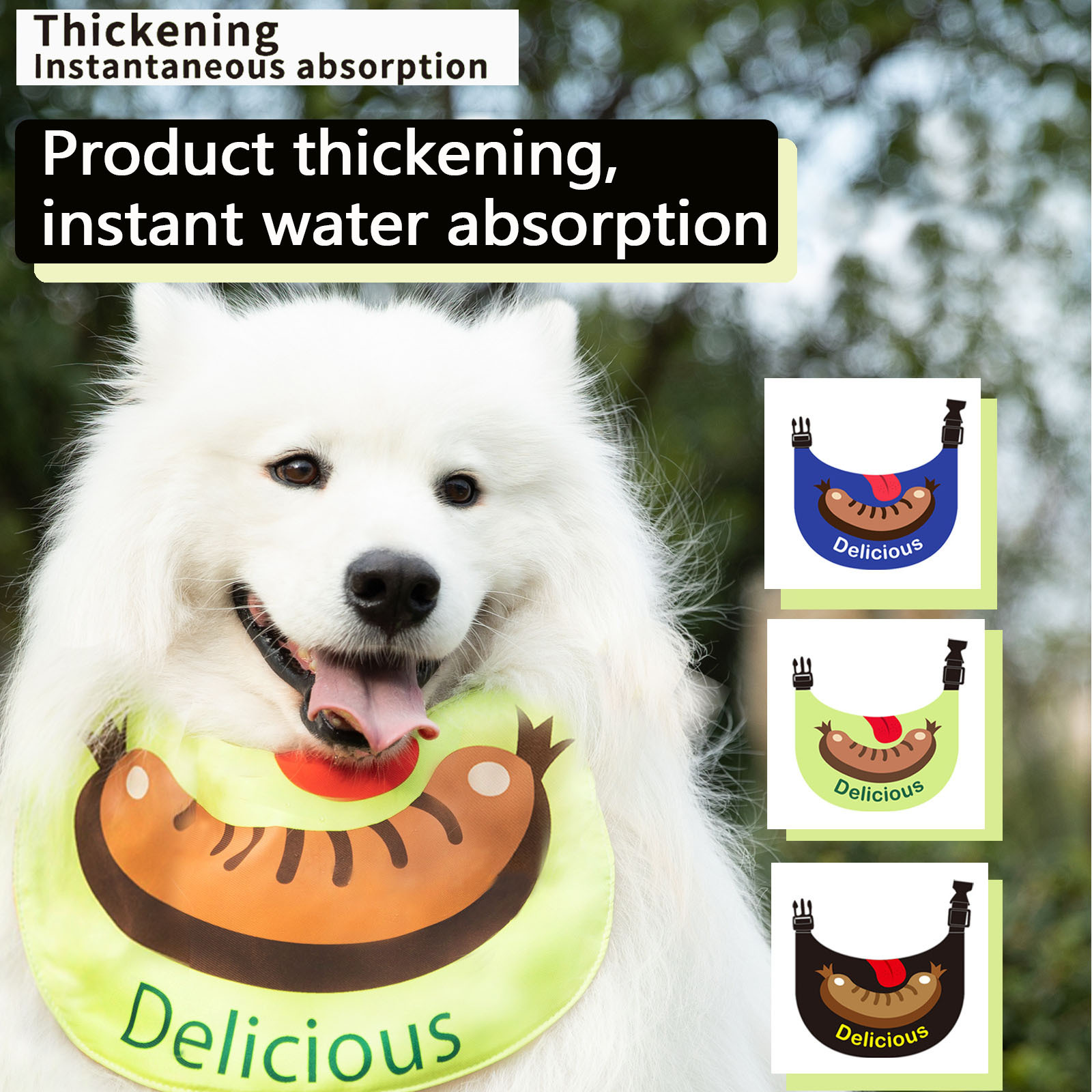 Cross-border large dog pet saliva towel adjustable cat saliva towel pet apron waterproof dog saliva towel 