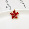 Copper stone inlay, zirconium, pendant flower-shaped, earrings, necklace, accessory, simple and elegant design, flowered