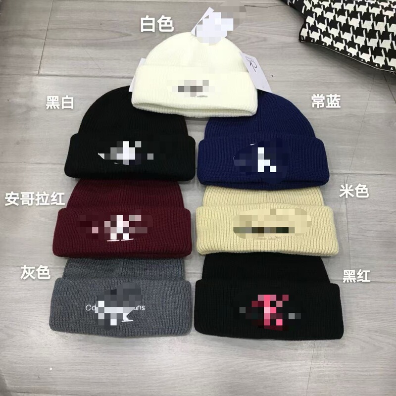 k家跨境帽子男女秋冬毛线针织套头冷帽 加厚保暖护耳瓜皮毛线帽|undefined