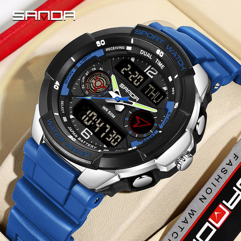 SANDA SANDA estudiantes tendencia relojes electrónicos de moda de secundaria junior reloj deportivo despertador impermeable tabla de montaña 6197