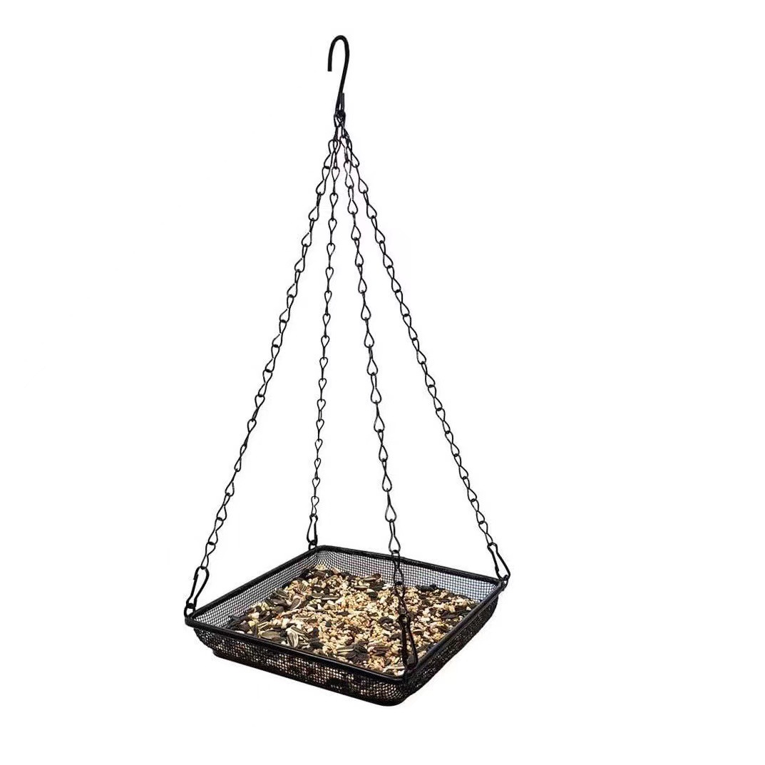 사각 철망 새 모이통