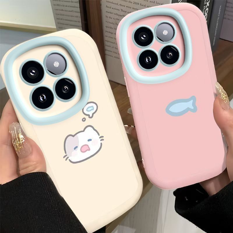 3c Suitable For Phone Full Coverage Anti-drop Xiaomi 15 Pro New Simple Cartoon Silicone Soft Case_voghion.com