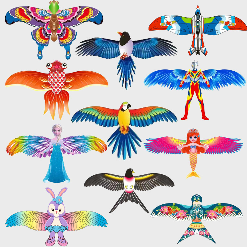 Children's handheld fishing rod small kite dynamic kite large quantity wholesale handheld mini fishing rod kite street stall wholesale