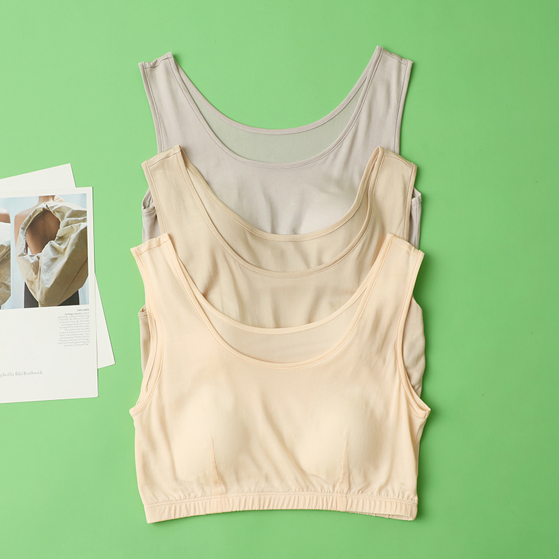 Thin 100 Mulberry Silk Silk Knitted Yoga Vest Type No Steel Ring No Mark Triangle Cup Underwear Bra for Women
