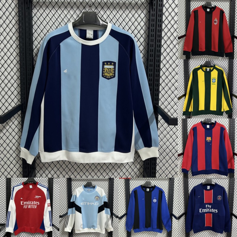 Brazil Sweatshirt Argentina Ac Long-Sleeve Sweatshirt Football Jersey Jacket Italy Long-Sleeve Thickened Sweatshirt Brazil Sweatshirt Argentina Ac Long-Sleeve Sweatshirt Football Jersey Jacket Italy Long-Sleeve Thickened Sweatshirt