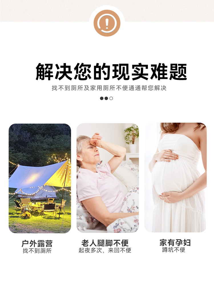 Car/Outdoor Folding Toilet Outdoor Camping Car Toilet Foldable Portable Emergency Toilet