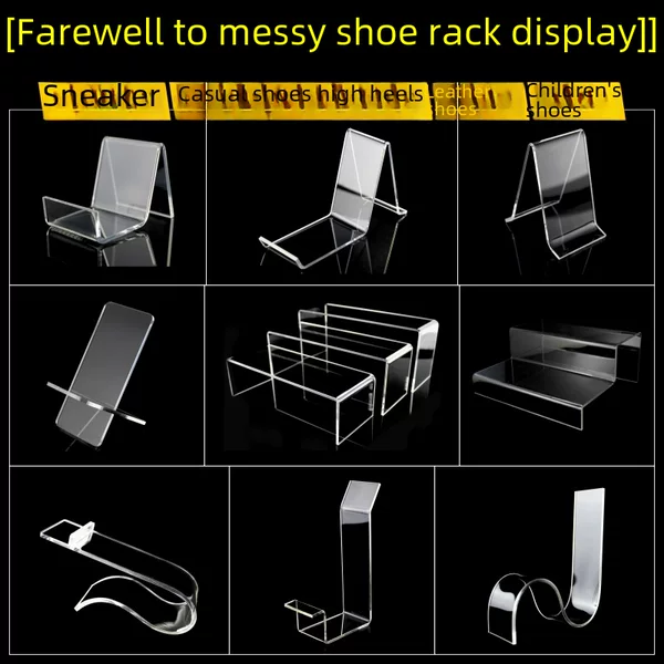 Acrylic Shoe Display Rack for Adults and Children, Shoe Rack, Shoe Support, Shoe Store Display Rack, Transparent Display Display Rack