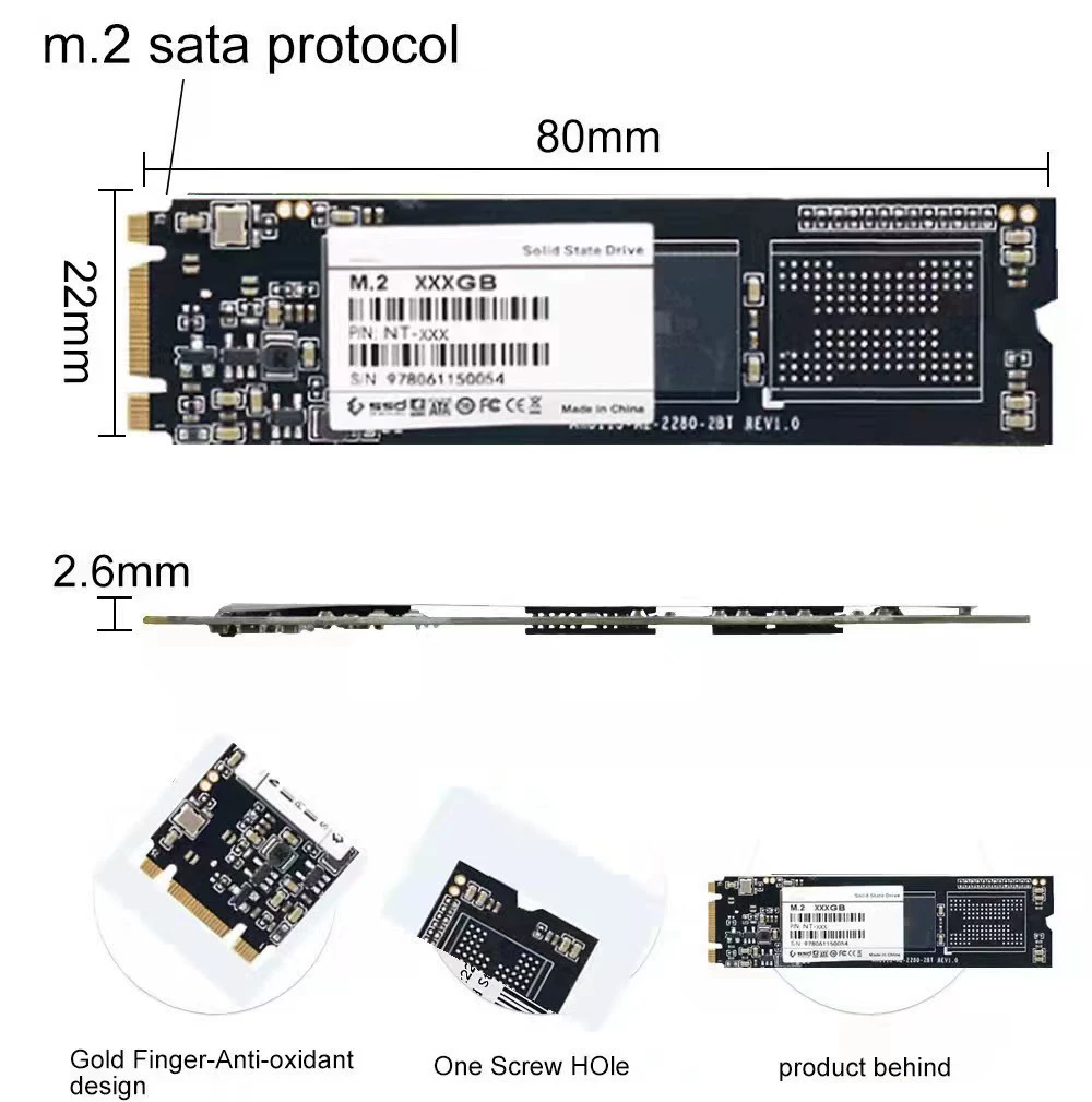Cross-border NGFF M.2 расширение 1TB 2TB 4TB 4TB SATA3.0 Высокоскоростной SSD твердотельный диск 2280м
