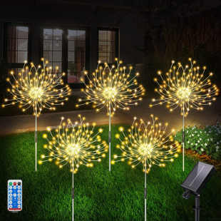 Planned fireworks lights one drag four dandelion lights courtyard Christmas holiday decoration LED solar string copper wire lights
