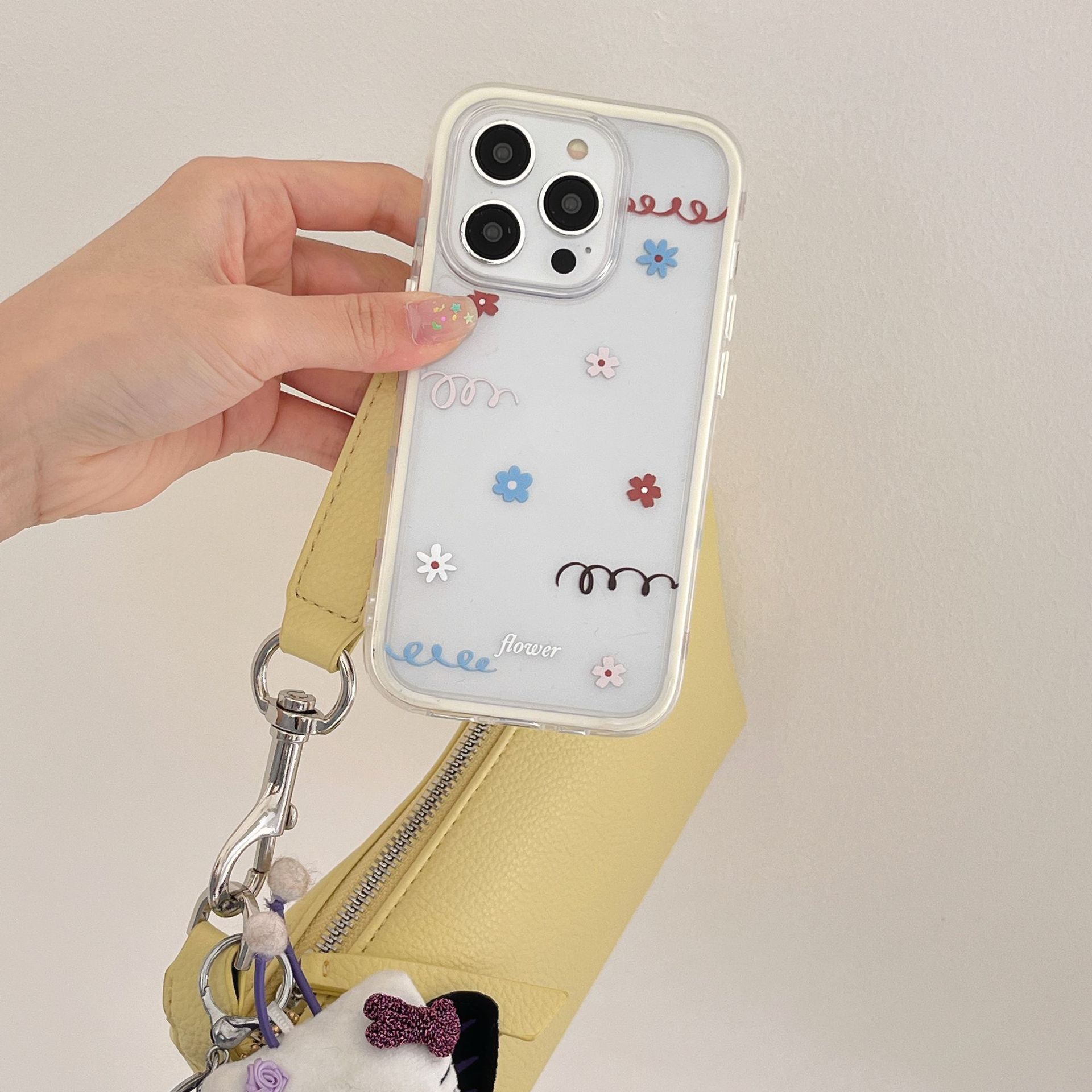 Flores de graffiti de nicho simples para Apple 16ProMax funda para teléfono móvil 15Pro Summer 14/13 Chicas 15PM