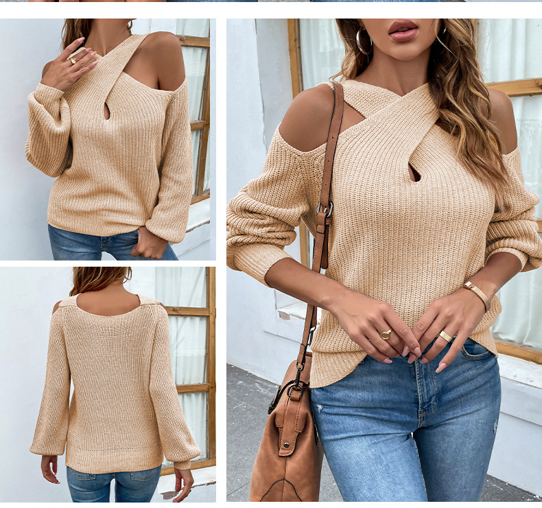 Women's Sweater Long Sleeve Sweaters & Cardigans Hollow Out Simple Style Solid Color display picture 2