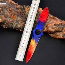 CSGO系绳刀户外高硬度军刀不锈钢小直刀潜水绑腿刀野外求生防身