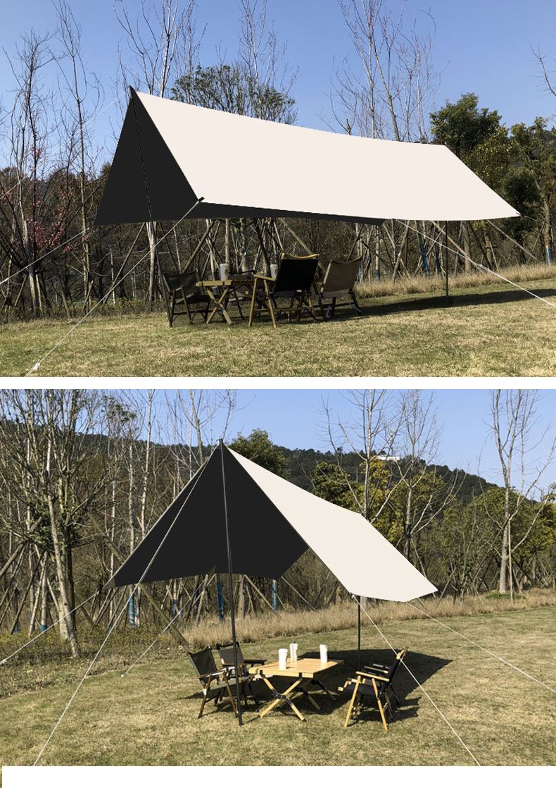Outdoor Vinyl Canopy Tent Camping Style Picnic Rainproof Sunshade Cloth Picnic Equipment Square Foldableing