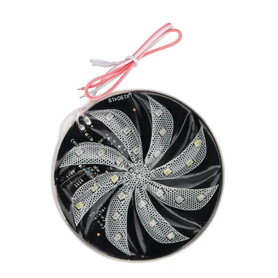 12V High-Brightness Car and Motorcycle Led Round 8cm Fire Wheel Multicolor Light Motorcycle Modification Warning Light Car Light (Other lights) - colorful