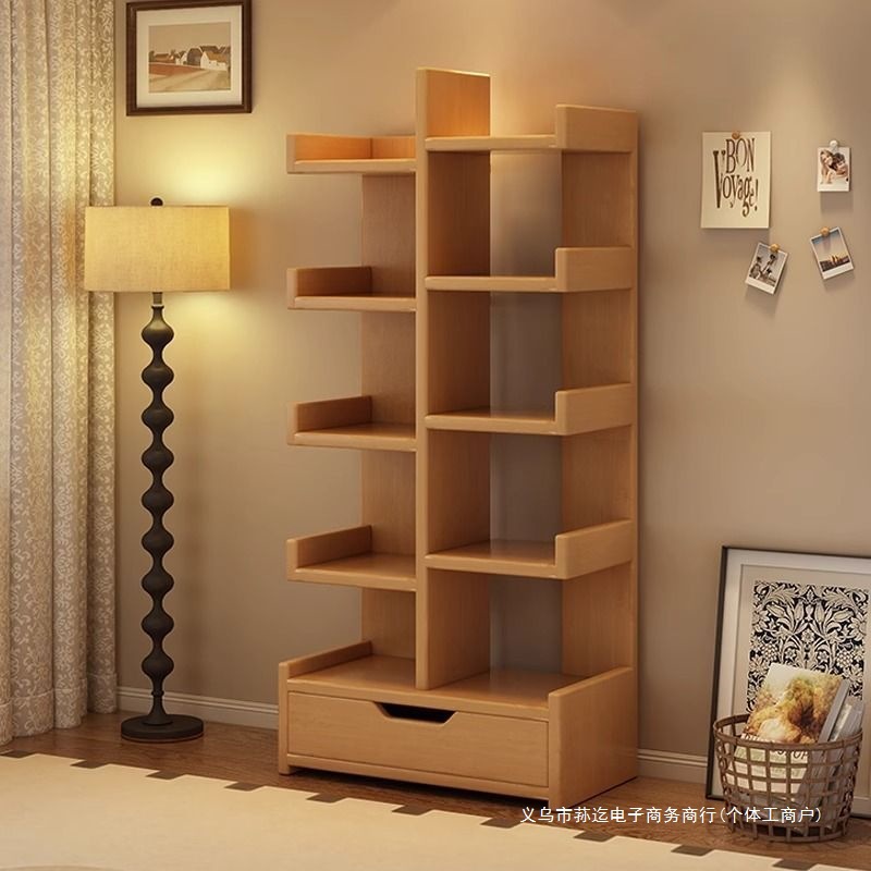 Multi-Layer Bookshelf Floor-Standing Storage Rack Simple Bookcase Household Simple Small Cabinet Internet Celebrity Tree-Shaped Bookshelf Artificial Board
